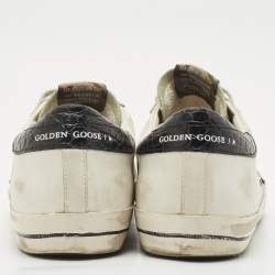Golden Goose White Leather and Suede Superstar Low Top Sneakers Size 43