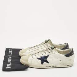 Golden Goose White Leather and Suede Superstar Low Top Sneakers Size 43