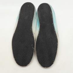 Pre Owned Golden Goose Blue/White Leather Super Star Low Top Sneakers Size 42