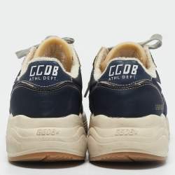 Golden Goose Blue/White Leather Running Sole Low Top Sneakers Size 40