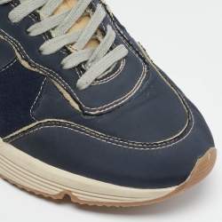 Golden Goose Blue/White Leather Running Sole Low Top Sneakers Size 40