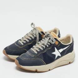 Golden Goose Blue/White Leather Running Sole Low Top Sneakers Size 40