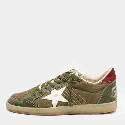 Golden Goose Green Nubuck Leather Superstar Sneakers Size 44