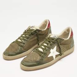 Golden Goose Green Nubuck Leather Superstar Sneakers Size 44