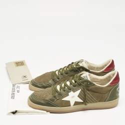 Golden Goose Green Nubuck Leather Superstar Sneakers Size 44