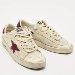 Golden Goose White/Purple Suede and  Leather Stardan Lace Up Sneakers Size 43