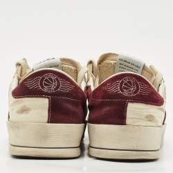 Golden Goose White/Purple Suede and  Leather Stardan Lace Up Sneakers Size 43