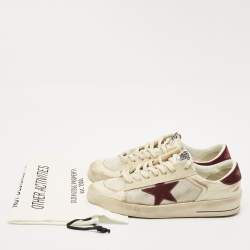 Golden Goose White/Purple Suede and  Leather Stardan Lace Up Sneakers Size 43