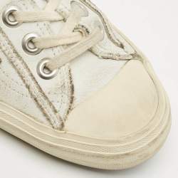 Pre Owned Golden Goose Two Tone Leather Super Star Sneakers Size 39