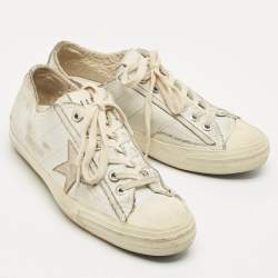 Pre Owned Golden Goose Two Tone Leather Super Star Sneakers Size 39