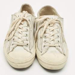 Pre Owned Golden Goose Two Tone Leather Super Star Sneakers Size 39