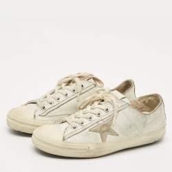 Pre Owned Golden Goose Two Tone Leather Super Star Sneakers Size 39