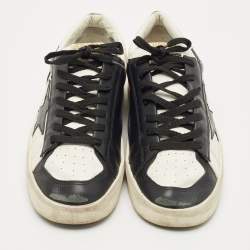 Pre Owned Golden Goose Black/White Leather Stardan Low Top Sneakers Size 42