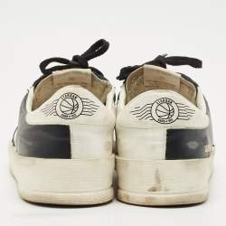 Pre Owned Golden Goose Black/White Leather Stardan Low Top Sneakers Size 42