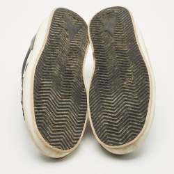 Pre Owned Golden Goose Black/White Leather Stardan Low Top Sneakers Size 42