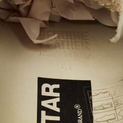 Pre Owned Golden Goose White Nubuck and Leather Super Star Sneakers Size 41