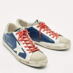 Pre Owned Golden Goose Multicolor Leather And Suede Superstar Low Top Sneakers Size 42