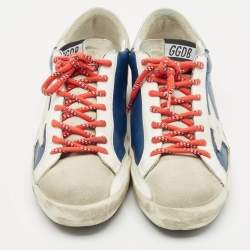 Pre Owned Golden Goose Multicolor Leather And Suede Superstar Low Top Sneakers Size 42