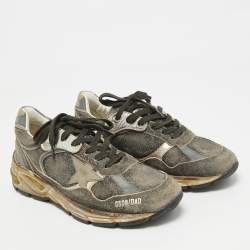 Pre Owned Golden Goose Two Tone Suede and Leather Running Dad Sneakers Size 38