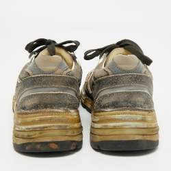 Pre Owned Golden Goose Two Tone Suede and Leather Running Dad Sneakers Size 38