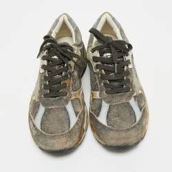 Pre Owned Golden Goose Two Tone Suede and Leather Running Dad Sneakers Size 38