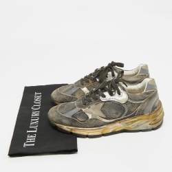 Pre Owned Golden Goose Two Tone Suede and Leather Running Dad Sneakers Size 38