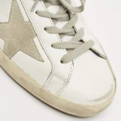 Pre Owned Golden Goose White/Black Leather and Suede  Superstar Sneakers Size 40