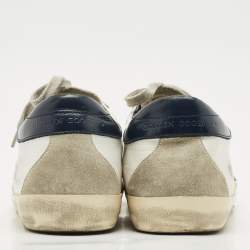 Pre Owned Golden Goose White/Black Leather and Suede  Superstar Sneakers Size 40
