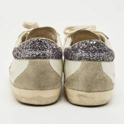 Pre Owned Golden Goose Two Tone Leather And Suede Super Star Sneakers Size 39