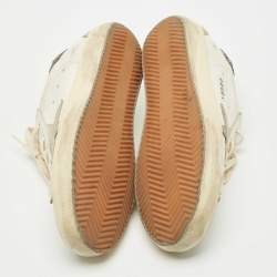 Pre Owned Golden Goose Two Tone Leather And Suede Super Star Sneakers Size 39