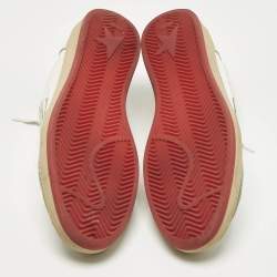 Pre Owned Golden Goose White Leather and Mesh Ballstar Lace Up Sneakers Size 45