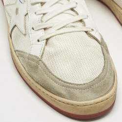 Pre Owned Golden Goose White Leather and Mesh Ballstar Lace Up Sneakers Size 45