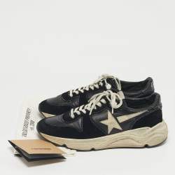 Pre Owned Golden Goose Black/White Leather Running Lace Up Sneakers Size 42