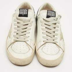 Pre Owned Golden Goose White Leather Stardan Lace Up Sneakers Size 42