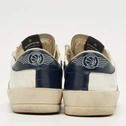 Pre Owned Golden Goose White Leather Stardan Lace Up Sneakers Size 42