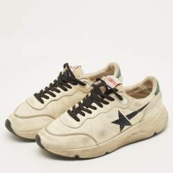 مملوكة مسبقًا حذاء رياضي غولدن غوس جلد ورباط كريمي للجري مقاس 43