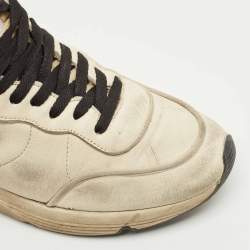 مملوكة مسبقًا حذاء رياضي غولدن غوس جلد ورباط كريمي للجري مقاس 43