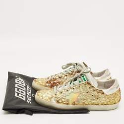 مملوكة مسبقًا حذاء رياضي غولدن غوس سوبرستار مقاس 40 جلد مطاطي بلونين مع رباط علوي