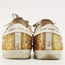 مملوكة مسبقًا حذاء رياضي غولدن غوس سوبرستار مقاس 40 جلد مطاطي بلونين مع رباط علوي