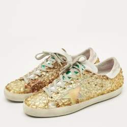 مملوكة مسبقًا حذاء رياضي غولدن غوس سوبرستار مقاس 40 جلد مطاطي بلونين مع رباط علوي