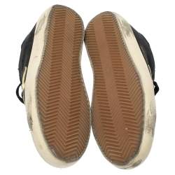 Pre Owned Golden Goose Black Nubuck And Yellow Leather Hi Star Sneakers Size 41