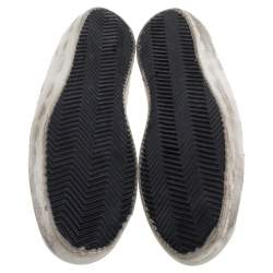 Pre Owned Golden Goose White Leather And Suede Star Superstar Lace Up Sneakers Size 44