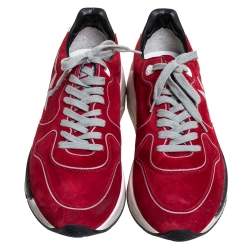 Pre Owned Golden Goose Red Suede Running Sneakers Size 41