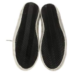 Pre Owned Golden Goose White/ Brown Leather and Calf Hair Superstar Lace Up Sneakers Size 40