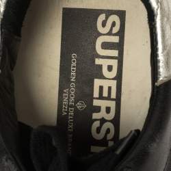 Pre Owned Golden Goose Black Leather Superstar Classic Sneakers Size 39