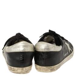 Pre Owned Golden Goose Black Leather Superstar Classic Sneakers Size 39