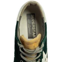 Pre Owned Golden Goose Green Suede Leather Superstar Low Top Sneakers Size 43