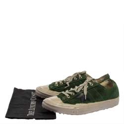 Pre Owned Golden Goose Green Suede V Star Dip Low Top Sneakers Size 40