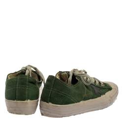 Pre Owned Golden Goose Green Suede V Star Dip Low Top Sneakers Size 40