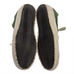 Pre Owned Golden Goose Green Suede V Star Dip Low Top Sneakers Size 40